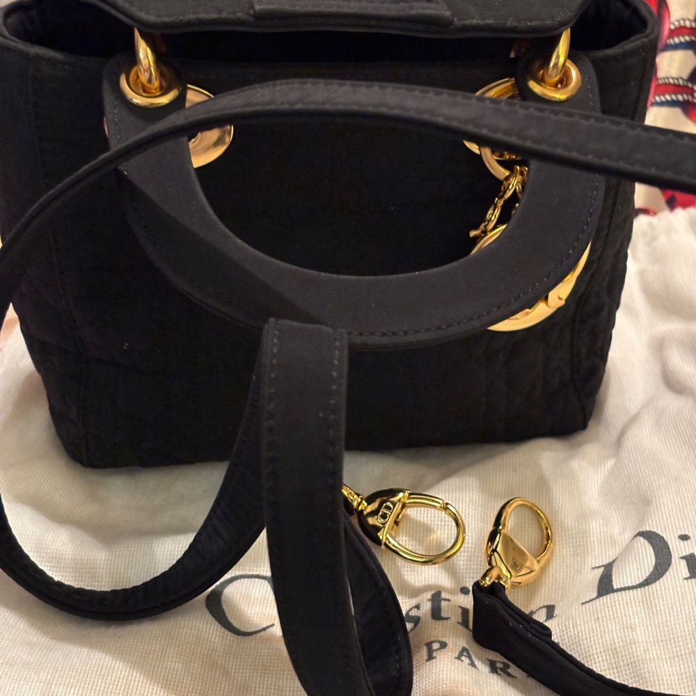 Beautiful vintage mini Lady Dior Cannage nylon two way bag with COA. - Picture 2 of 16